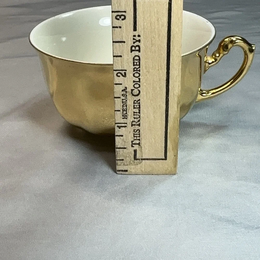 Heavy Gold Schwarzenhammer Bavaria Teacup Saucer Gold Gilt Germany 1940